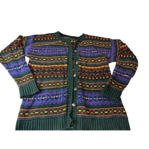 Medium Vintage Bushwacker USA Cardigan Sweater Fall Holiday 90s Grandmacore